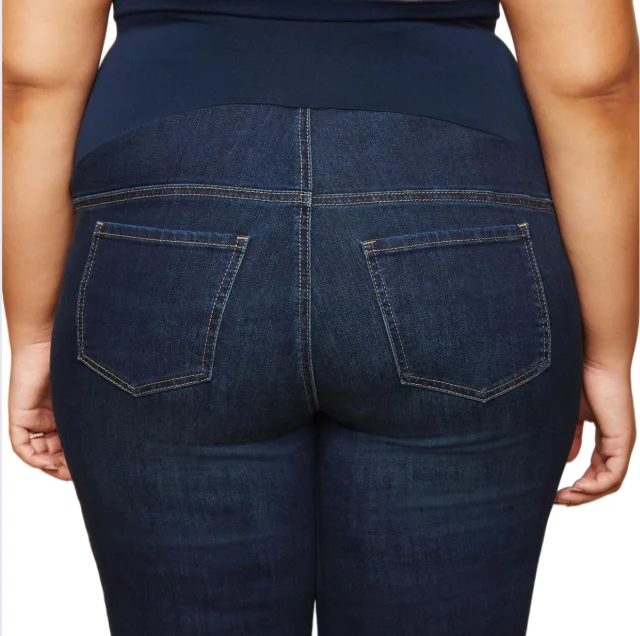 INDIGO BLUE PLUS SIZE SECRET FIT BELLY STRETCH BOOT CUT MATERNITY JEANS PREGNANCY JEANS PANTS