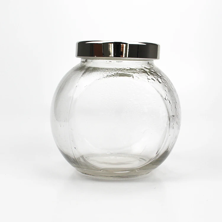 Small Jars 400ml 600ml Food Jam Glass Jar With Metal Lid