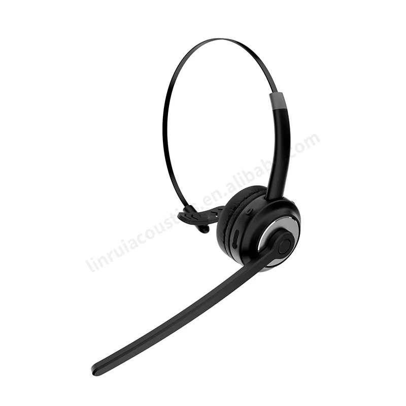 Merlin Riel Wireless Call Center Headset Charging Station Traffic Over Ear headset With Boom Mic For Laptop Office Truck Driver