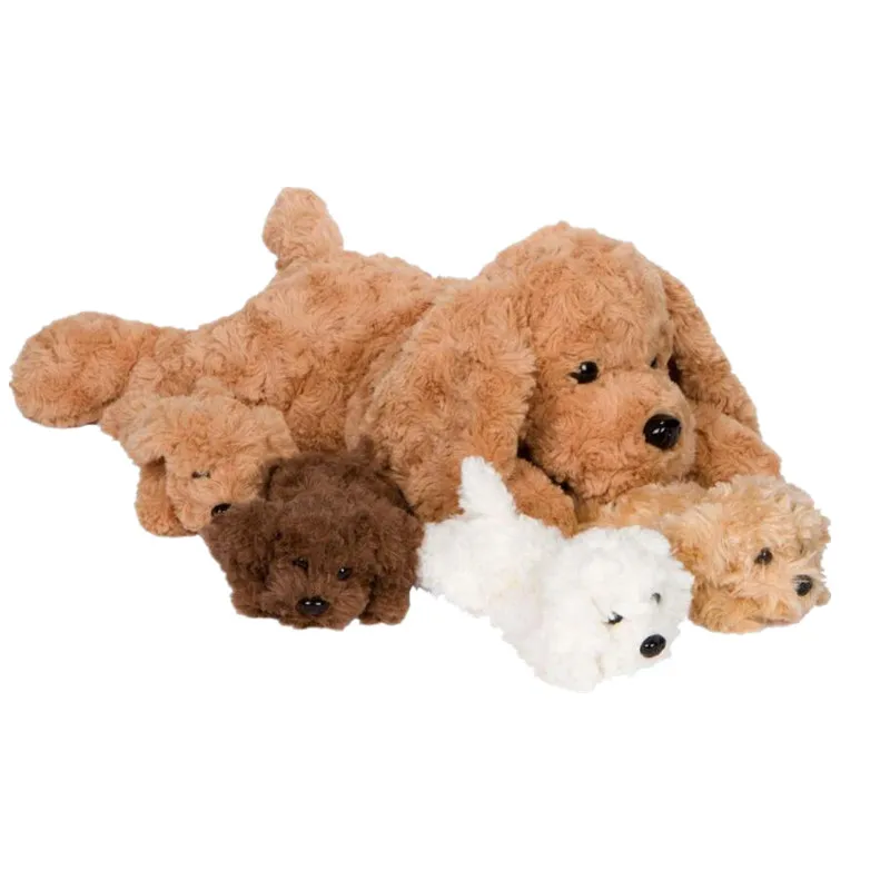 Unicorn Puppy Stuffed Animals for Girls Ages Stuffed Mommy Dog with 4 Baby Puppies in her Tummy;