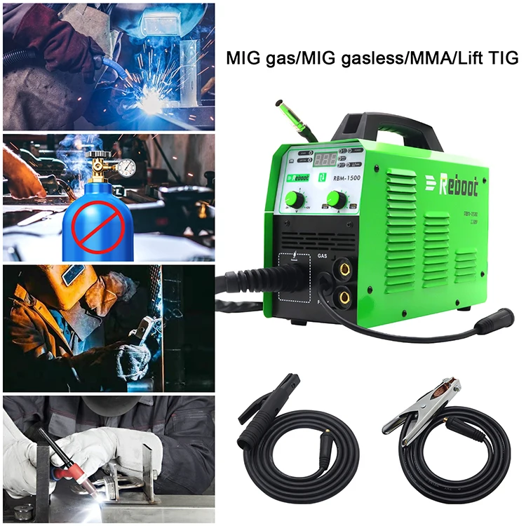 Hot Sale 150A Gas and Gasless MIG/Stick/Lift TIG Welder 4 in 1 Flux Core /Solid Wire Inverter Welding Machine MMA MIG MAG