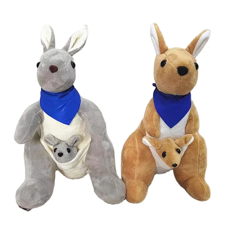 Custom make your own design logo promotional plush toy Australia animals kangaroo plush dolls for children and kids hug toys