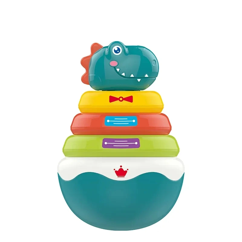 Baby Educational Dinosaur tumbler Toy Baby Tumbler Doll Roly-Poly Toys Baby game Stacking rings Circle toys For Kids