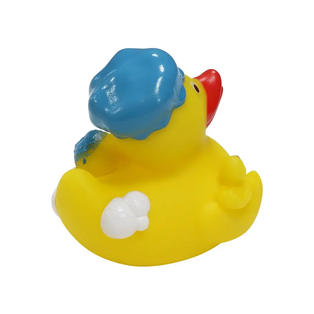 Hot Selling PVC Yellow Rubber Duck Cute Mom Duck in a Blue Hat Manufacturer Customized Floating Baby Bath Duck Toys