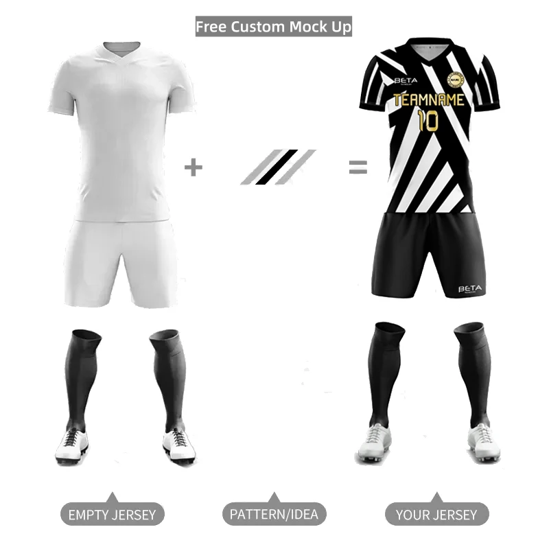 Free Custom Mock Up Soccer Jersey And Sportswear Club Team Football Kits Original Cheap Price Sublimation Soccer Uniform