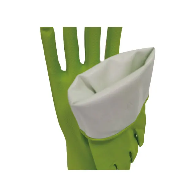 
Wholesale 85g Flocklined Diamond Grip Green Nitrile Working Gloves 