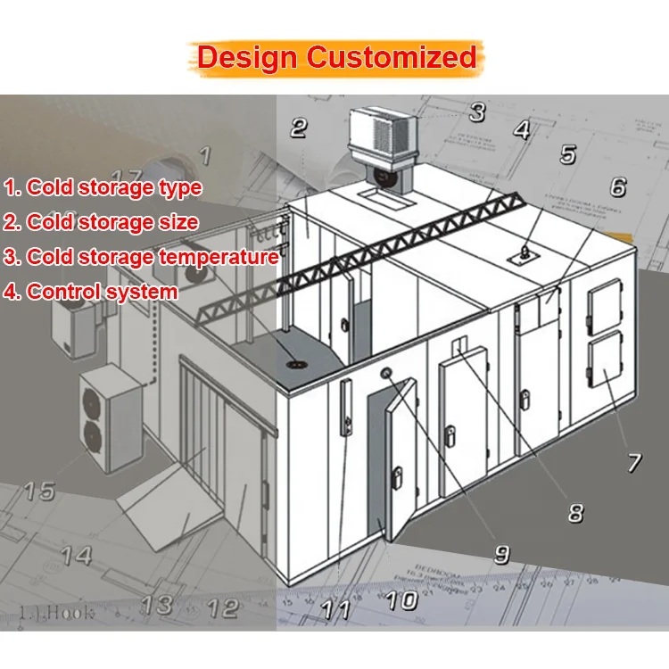 Commercial customize cold storage container fish cold storage room large cold room for meat storage