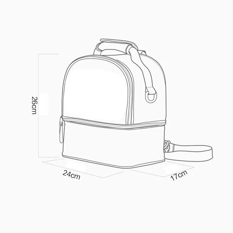 Cooler Compartment Moisture proof Bag Double Layer for Mother Breast Milk Pump Lunch Bag Outdoor Working Breast Pump Bag