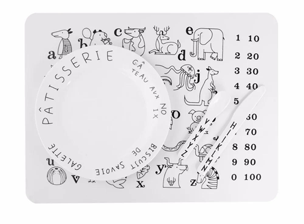 Детский пищевой класс, стираемая подстилка для рисования, силиконовый Настольный обеденный коврик