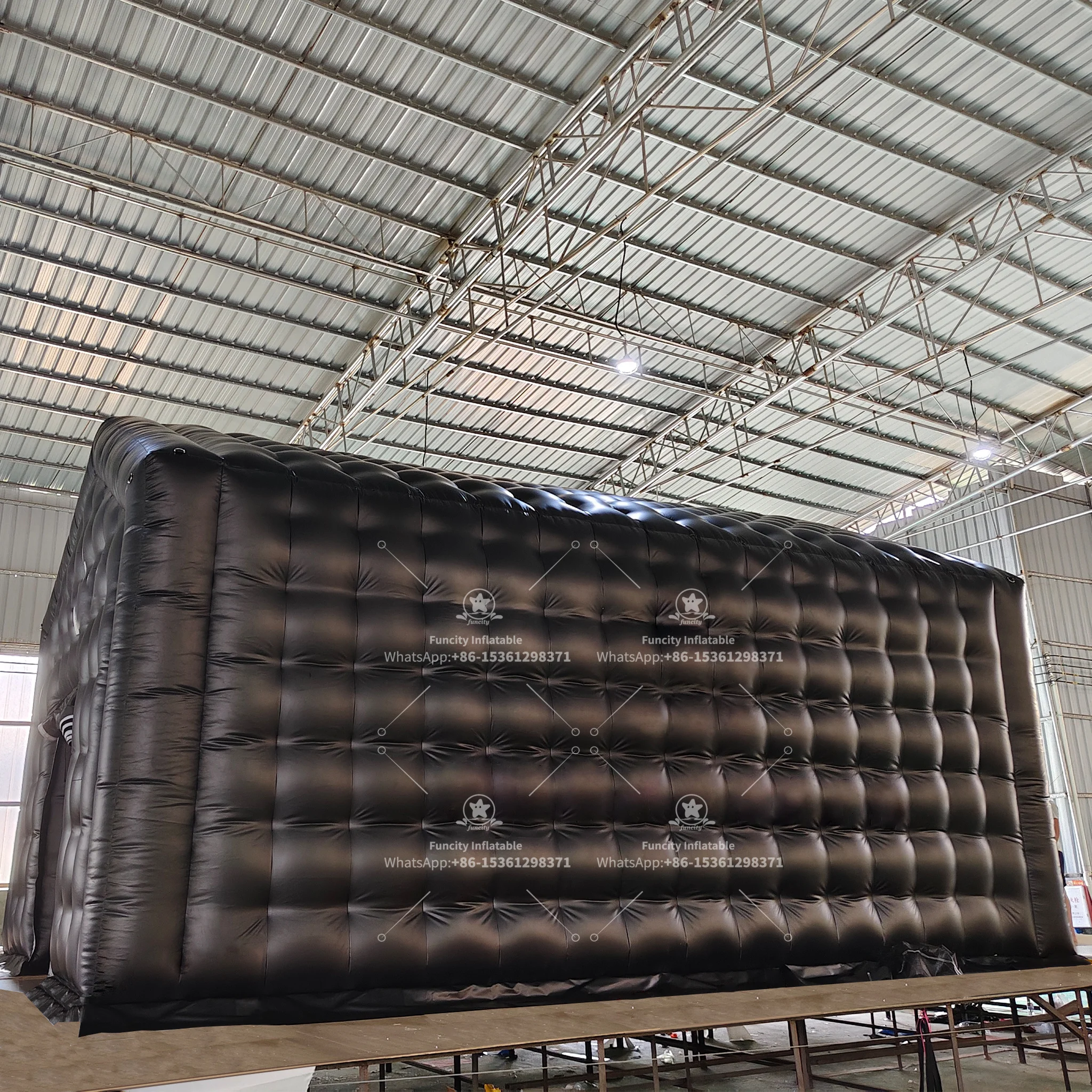 Funcity 18ft Commercial Grade PVC Material Black Mobile Disco Night Club Tent Party Inflatable Nightclub Tent