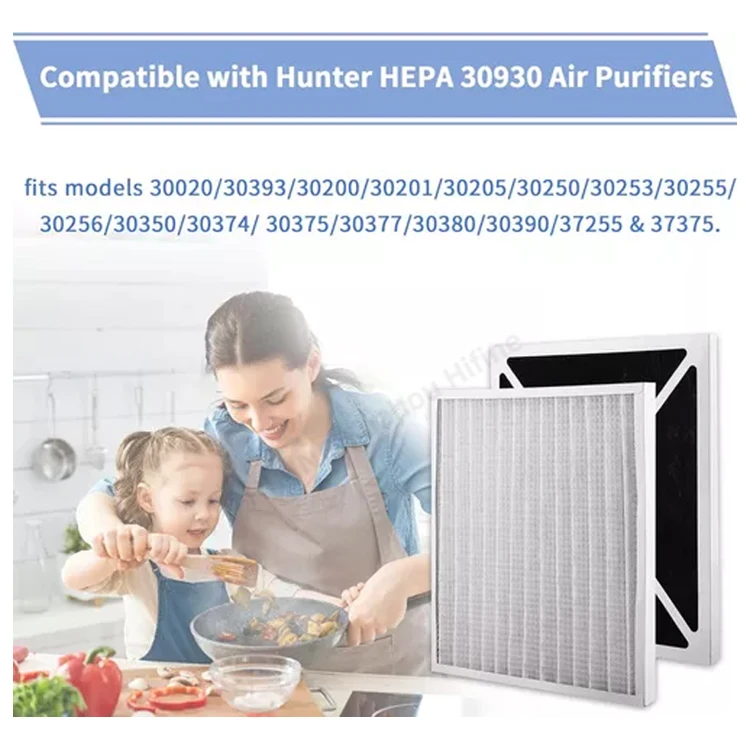 Efficient Air Purifier Filter Replacement Fit Compatible with  HUNTER 30393 30200 Spare Air Purifier Filter