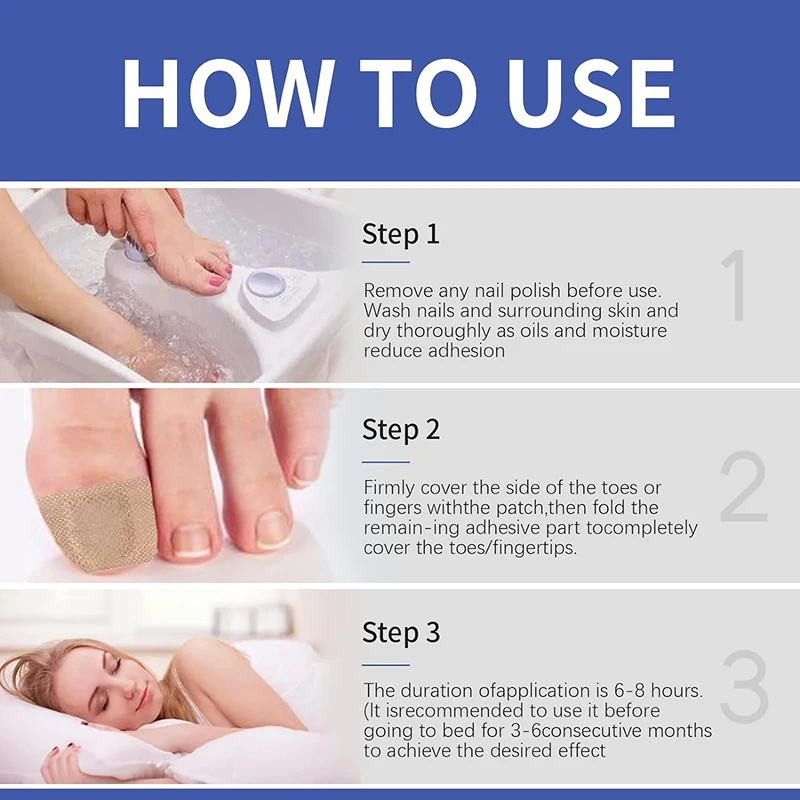 Restores Healthy Appearance Nighttime Renewal Fungal  Overnight Nail Treatment Patches for Nail Fungus Damage