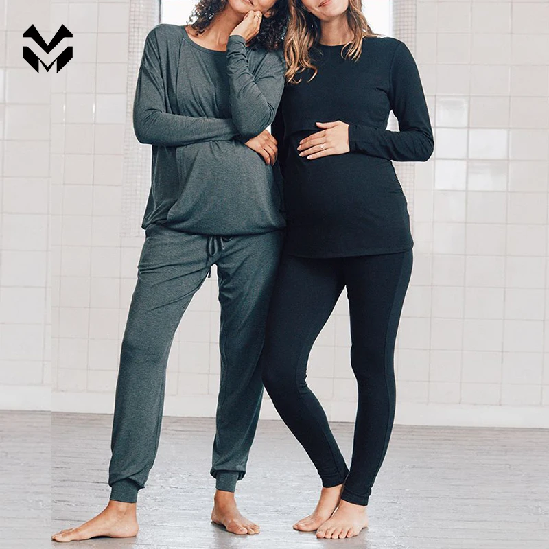 Фитнес нейлоновые бамбуковые эластичные мягкие дышащие леггинсы с высокой талией для кормящих матерей йоги для женщин