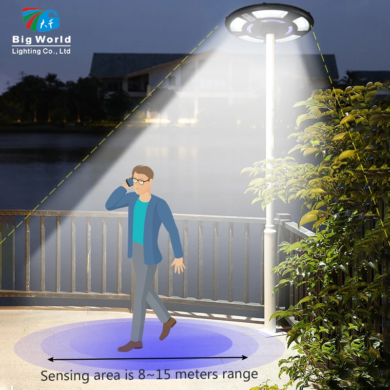 ufo solar power garden street light lamp with pole  300w  400W solar street light ufo