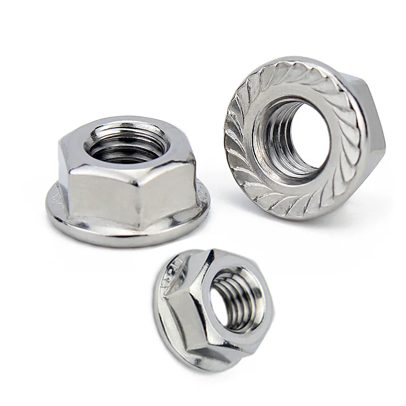 HBLJ China hex flange nuts m3 m4 m5 m6 m12 304 Stainless Carbon steel galvanized DIN 986 hexagonal domed nut