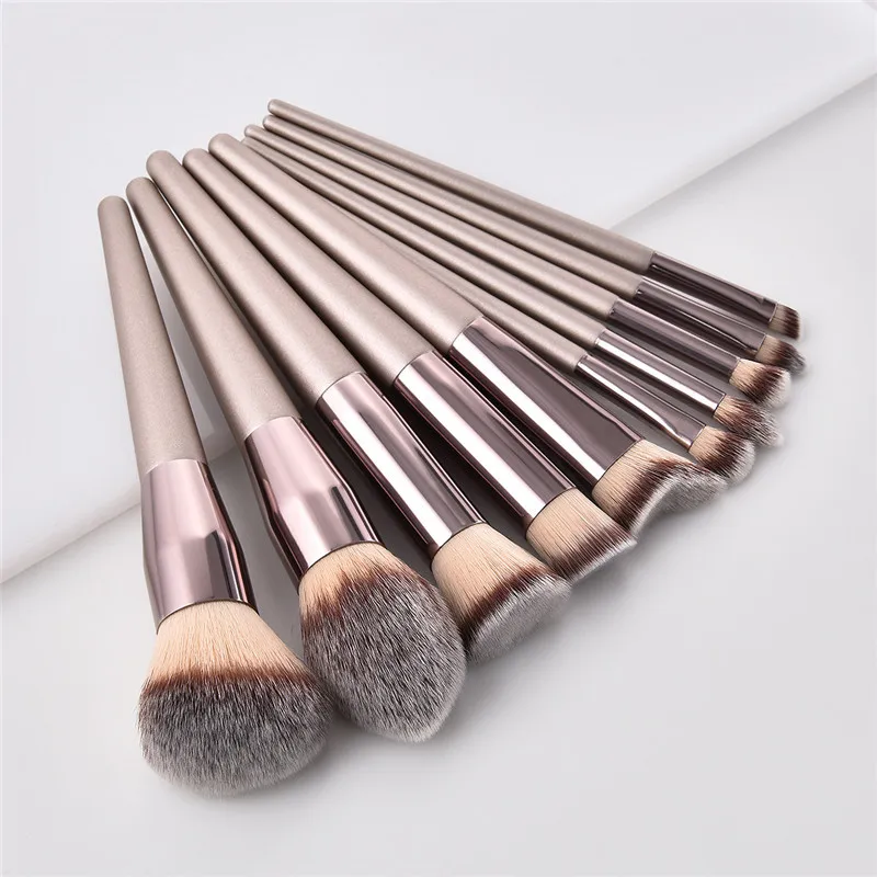 
10 Pcs and 14 Pcs Professional Natural Hair Makeup Brushes Hot Sale Cosmetic Tool Makeup Brush Set 