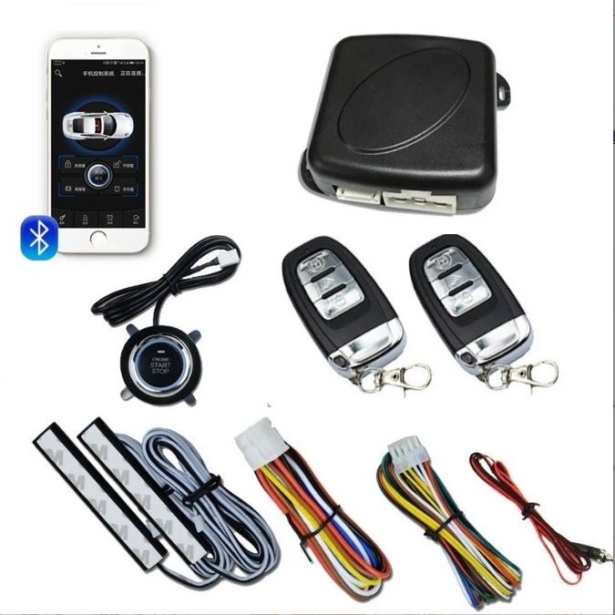 Car Alarm Remote Control PKE Car Keyless Entry Engine Start Alarm System Push Button Remote Starter Stop Auto RUIZEINC