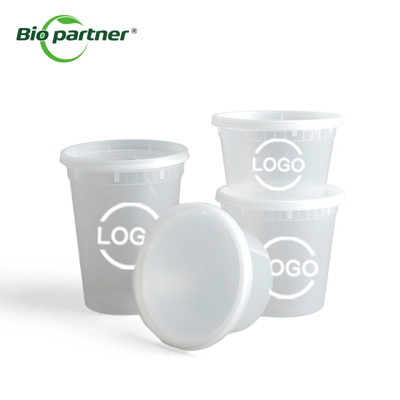 Wholesale Bpa-free Plastic Deli Food Storage Containers Disposable Leakproof Round Microwave Noodle Container