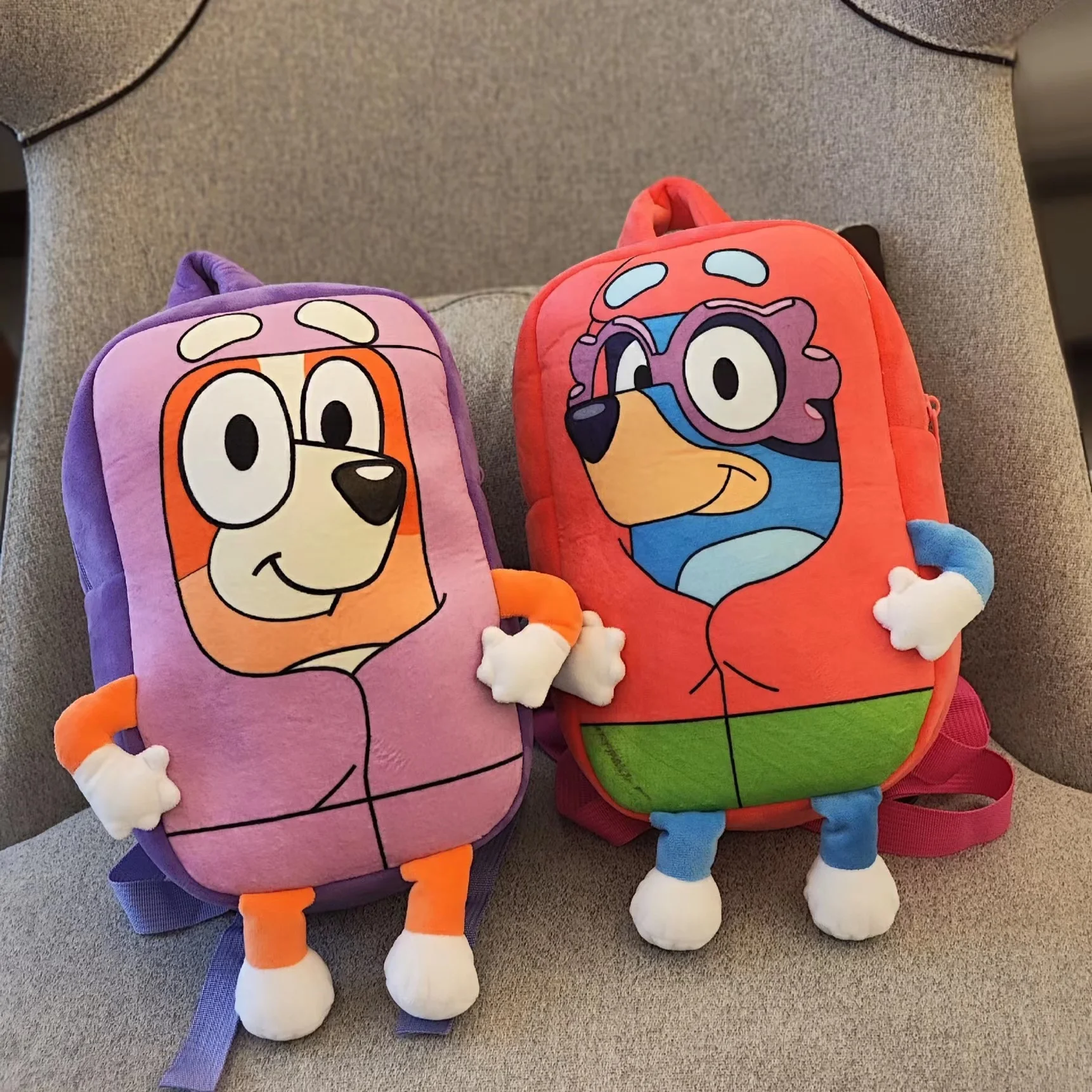 Новинка 2023 Лидер продаж милый плюшевый рюкзак для бинго школьный ранец мягкий синий мультяшный синяя собака плюшевая игрушка Новое поступление детский