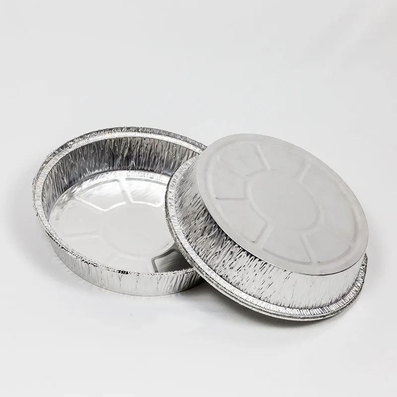 canada round microwavable aluminum foil food container lunchbox with lid