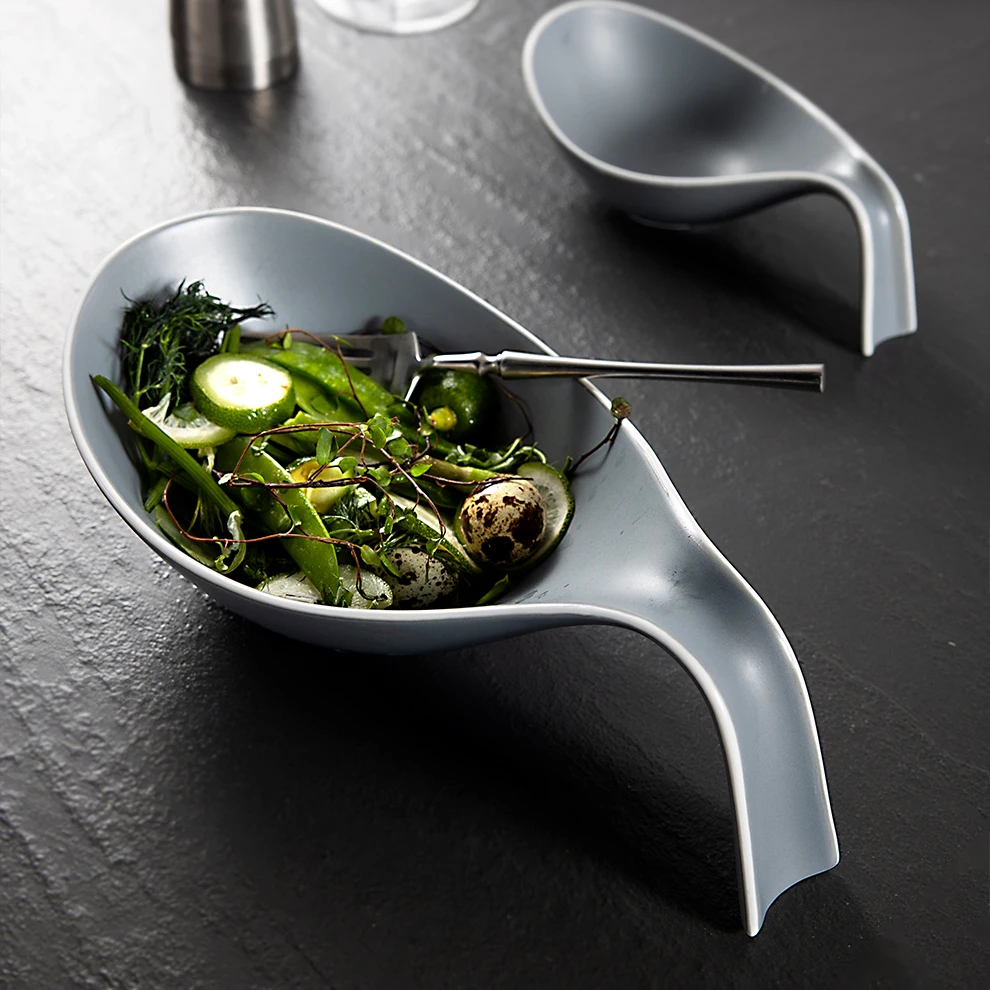 Stoneware Dishes Plate Bowl Crockery Dinnerware Vajjila Geschirr Tableware Teller Set  Grey Nordic  Irregular Ceramic Dinner Set