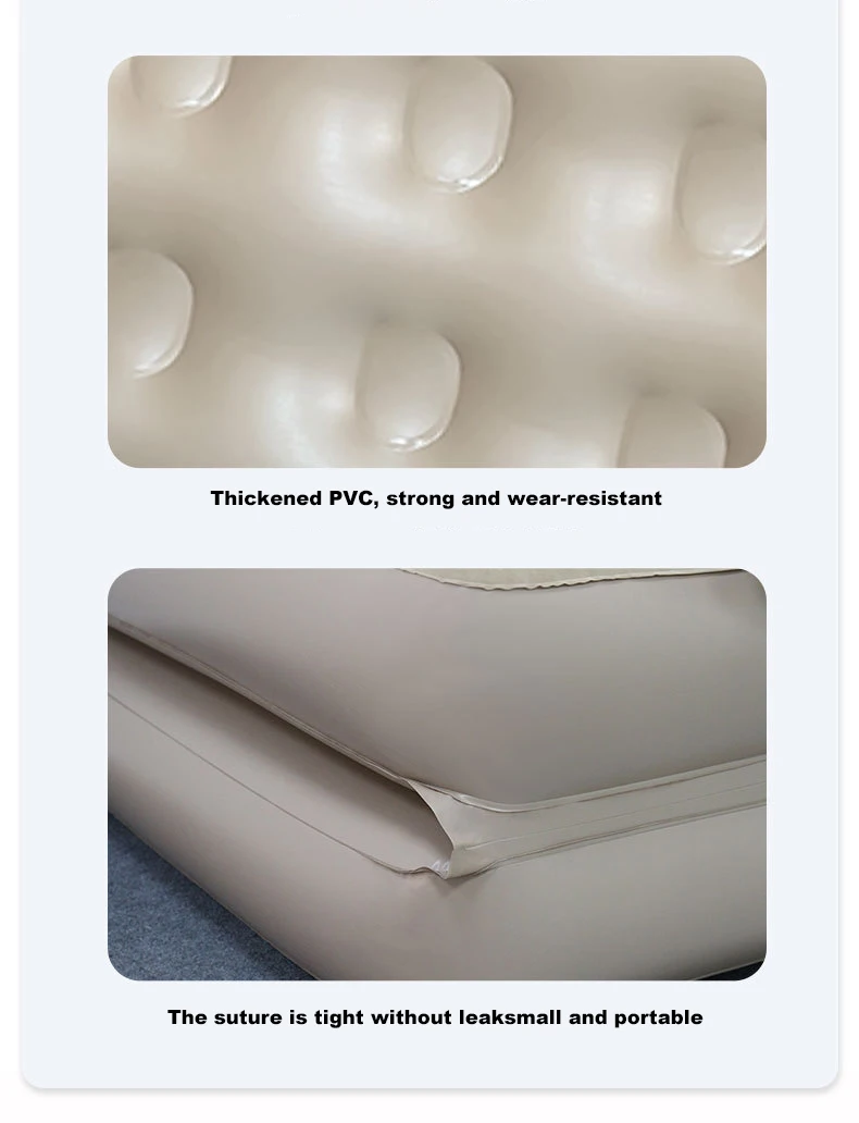 Heavy-duty Folding Inflatable Sofa Single Blow Up Couch Chair  for Adults Outdoor Air Sofa  for Camping Picnic Beach Travel