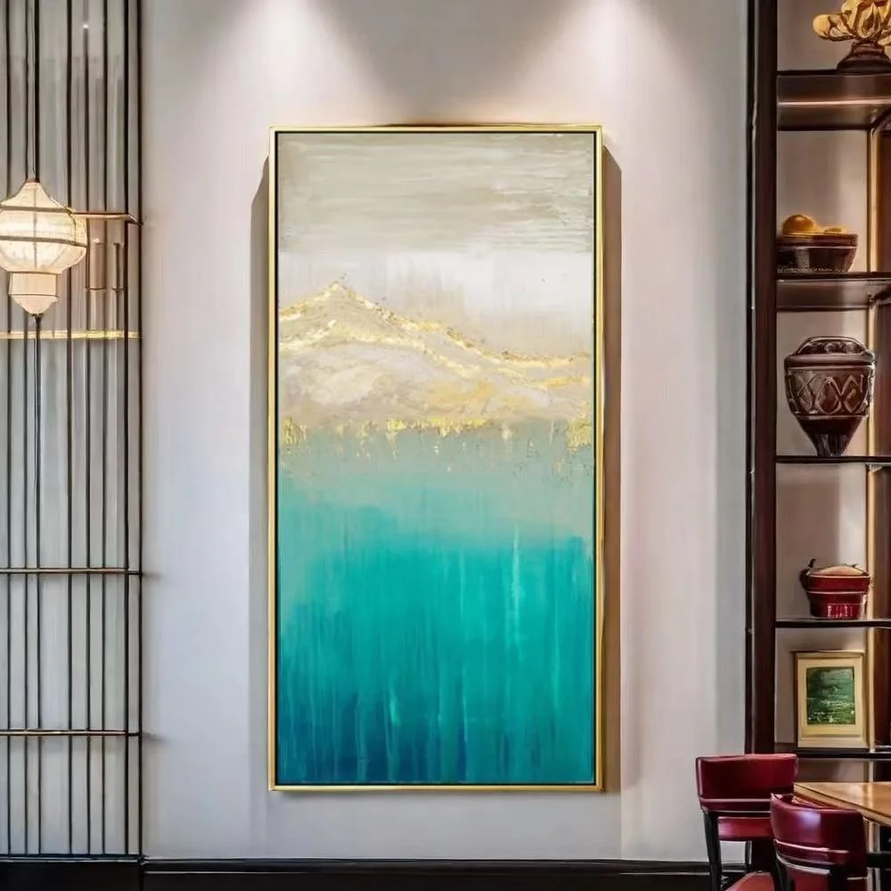 Original 100% Real Hand Painted Oil Painting on Canvas ,  Abstract Gold Foil Oil Painting, for Home Decoration,  Gifts