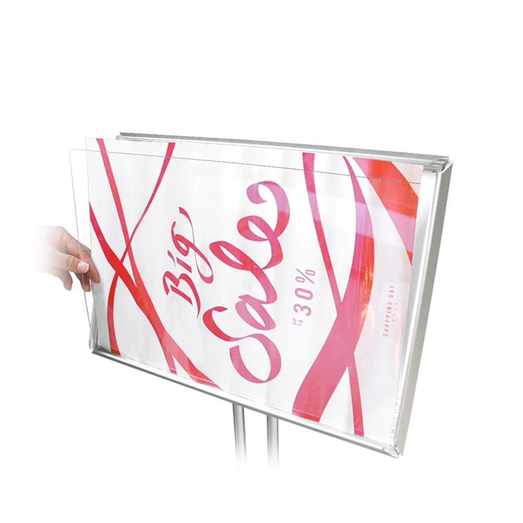 Wholesale Adjustable Poster Display Stand Outdoor POP Metal Floor Standing Poster Display