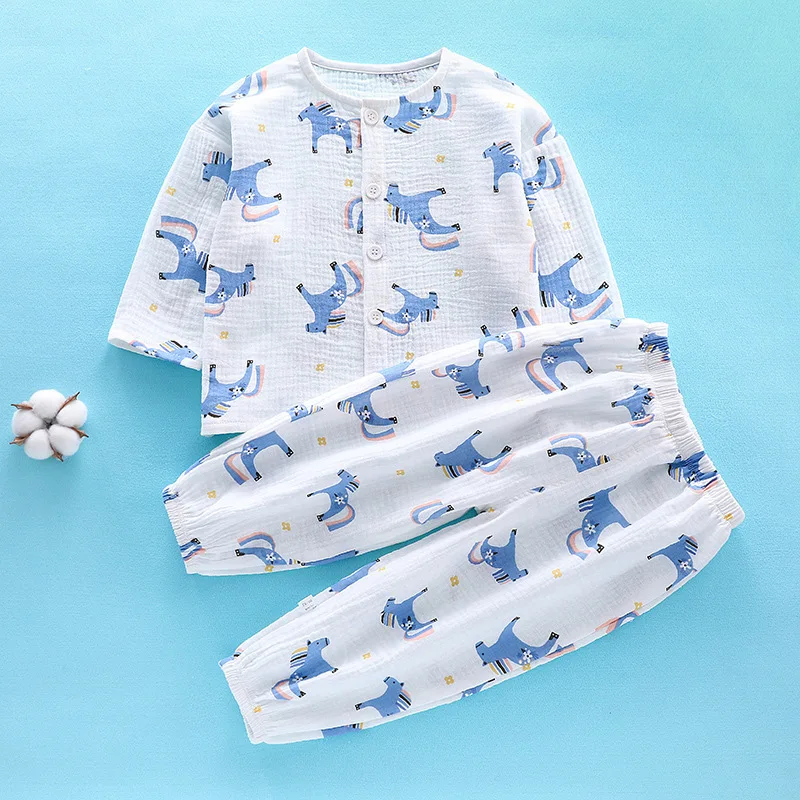 breathable  muslin cotton  and baby set clothing  kids clothes set toddler clothes lounge wear