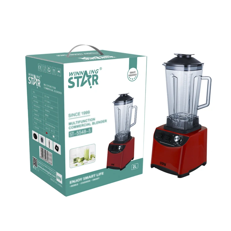 WINNING STAR 800W 2L 26000RPM 304 Stainless Steel 6-Blade Juicer ST-5548-S PVC Cup Wall Breaker Cooking Blender Machine