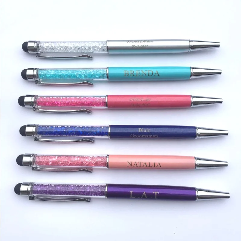 Ручки с логотипом на заказ, ручка-ролик со стразами для свадьбы, вечеринки невесты, подарок, любимый сувенир