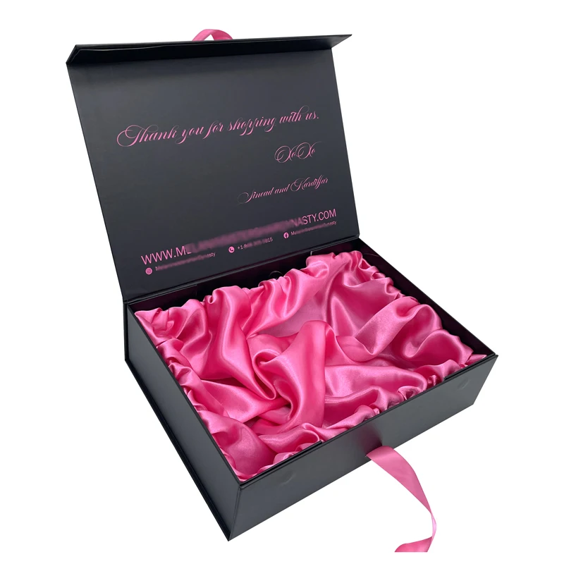 Wholesale Custom Private Label Luxury Black Band Magnetic Gift Hair Oil Product Packaging Boxes