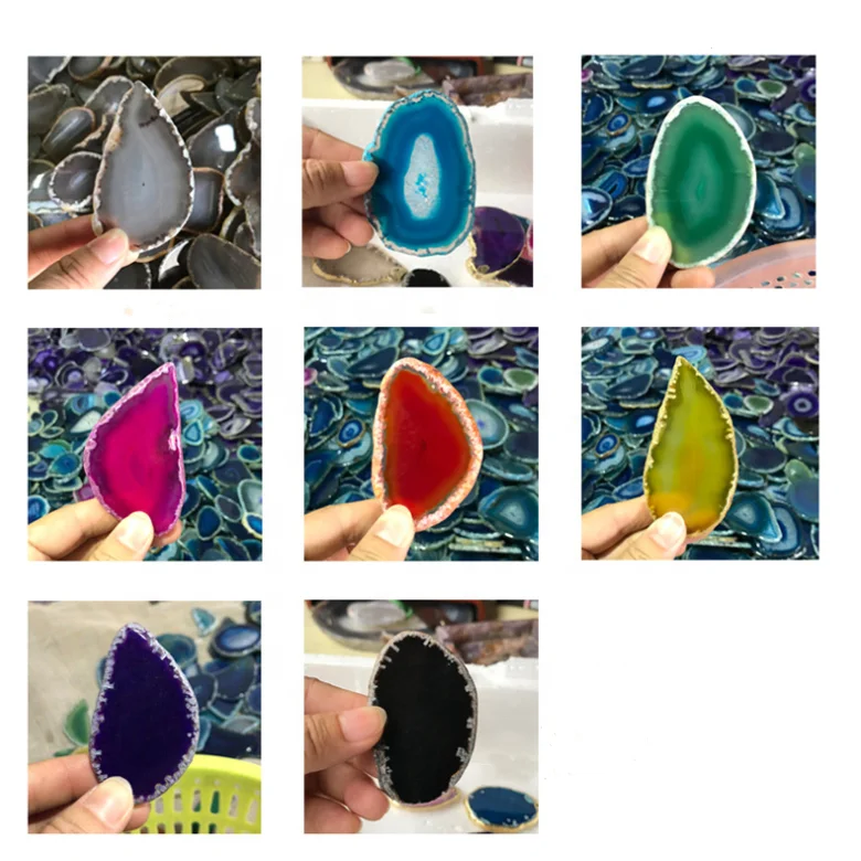 Wholesale agate slice natural crystal little size agate slices for jewelry making