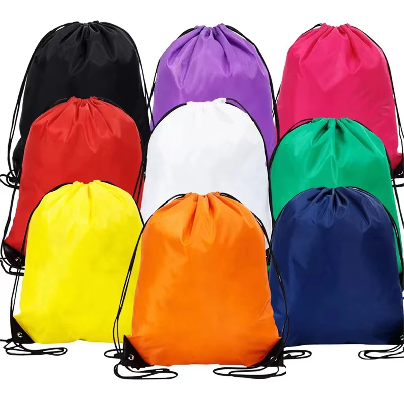 Hot Selling Wholesale Custom Nylon Polyester Drawstring Gym Backpack Waterproof Gym Bag Folding Promotional Sport Drawstring Bag