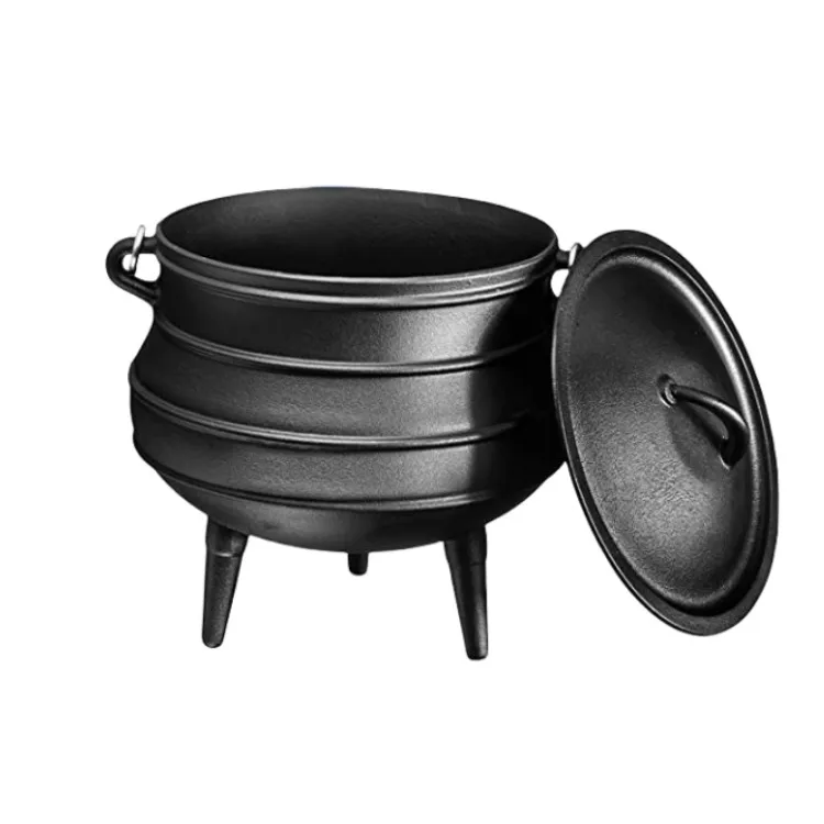 South African Large Cast Iron Cooking Pot 3 Legs Cast iron Caudron Potjie Soup Pot With Lid