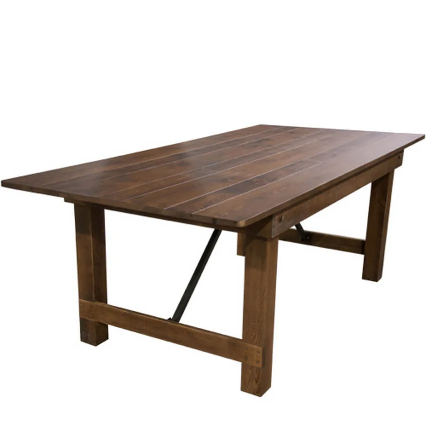 Space Saving Furniture Folding Solid Pine Wood Dining Table
