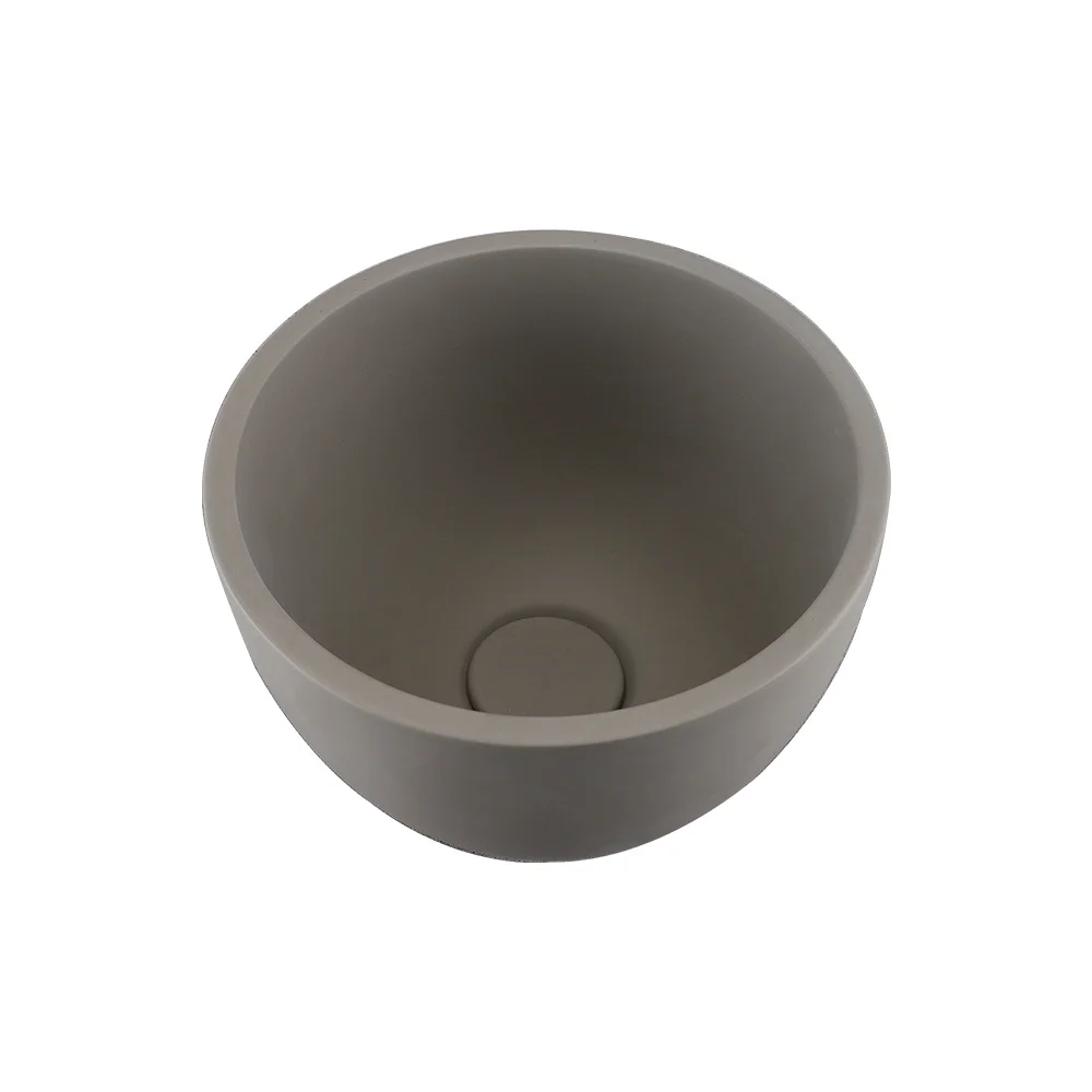 Canada Wholesale hotel round cast eco friendly concrete container sink taupe small concrete wash basin