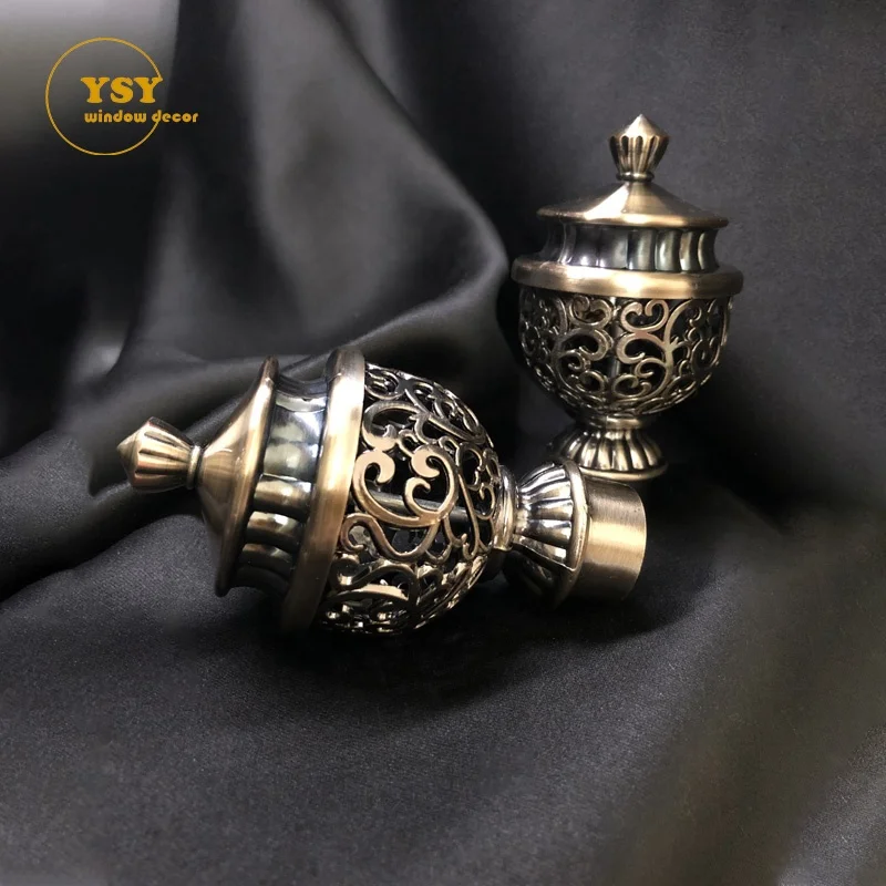 Wholesale Price New Design Metallic Antique Brass Curtain Poles Rods Accessories