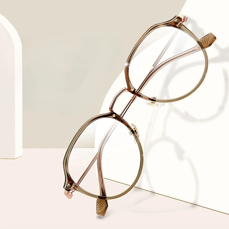 Ultra-light TR90 Glasses Frame Pure Titanium Temple Glasses Frame for Optical Eyewear Men Women Fashion Spectacle Myopia Glasses