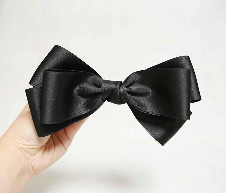 Luxurious glossy satin ribbon hair pin Celeb Big Ribbon Hairpin made in Korea Theare are various color Bulk order available
