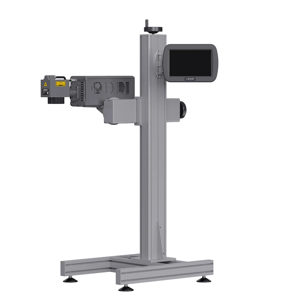 2023 Portable Compact design Fiber CO2 UV Fly marking online fiber laser marking engraving machine for PVC PP HDPE Pipes Tubes