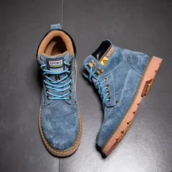 Customized Mens Boots Safety Shoes Work Classic Design Luxury Style Round Shoelace Leather Brown & Black Boots for Men