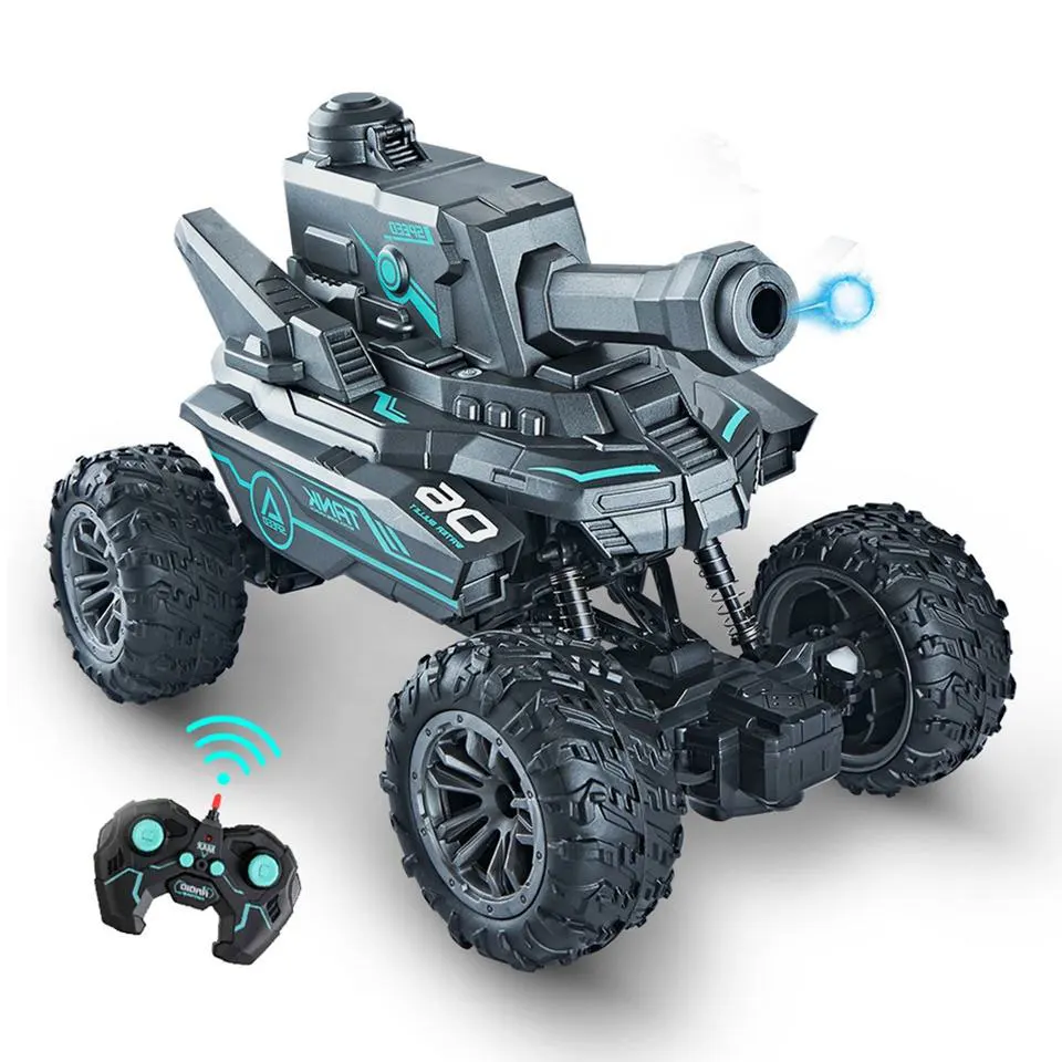 RC Tank Toy Water gun Armored Vehicle 2.4G Electric Watch Remote Control Stunt Water gun GTank Vehicle Toy Tank