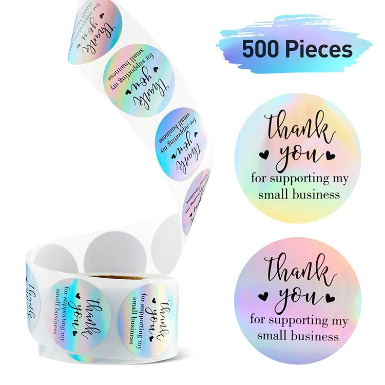 Bulk Factory Price thank you stickers custom individual die cut sticker creator holographic stickers
