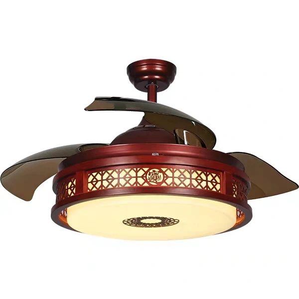 Причудливый и Азиатский дизайн со скрытыми лезвиями, светодиодный потолочный вентилятор, светильник со скрытыми лезвиями для дома, гостиной, спальни, потолочный вентилятор