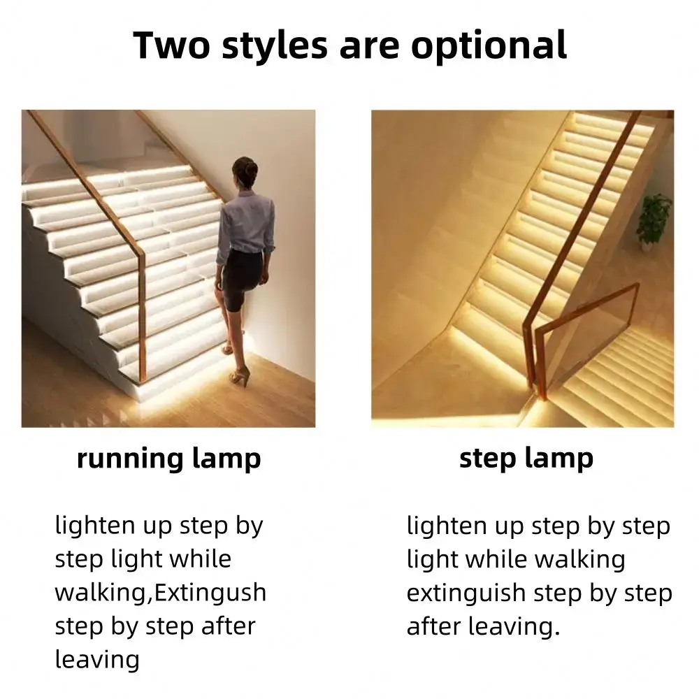 Automatic 32 Step Strip Smart Stair Lighting Controller 12V 24V Motion Sensor PIR Light Staircase LED Controller System