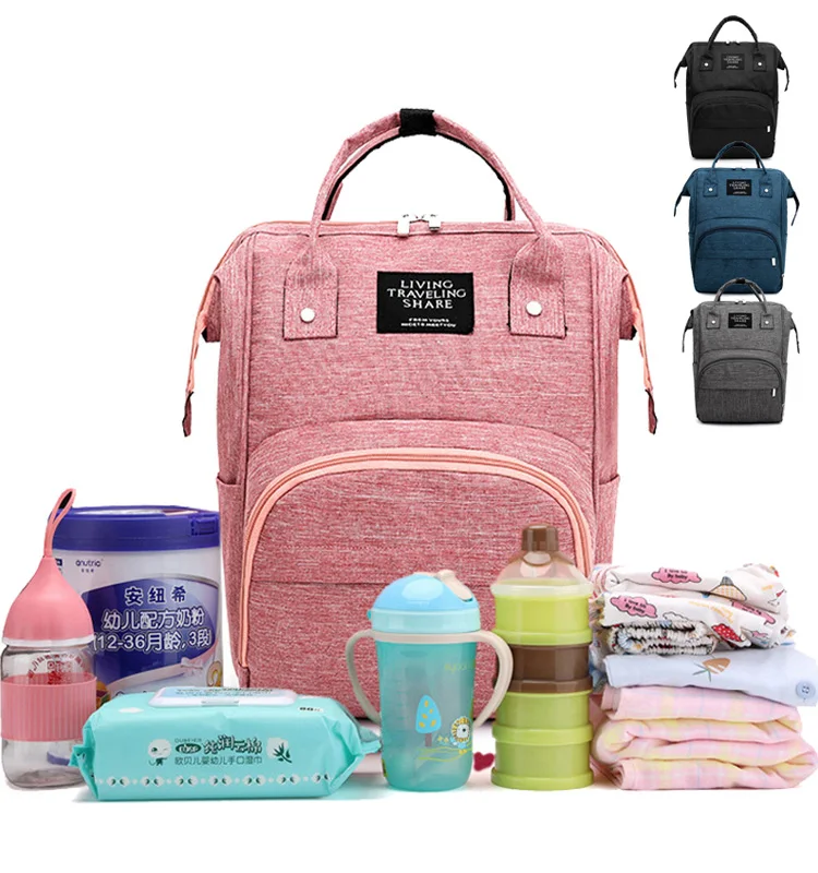 3 in 1 Designed 100% Polyester Mommy Mom Tote Diaper Backpack Travel Waterproof Mummy Bed Nappy Baby Diaper Bag For Mother
