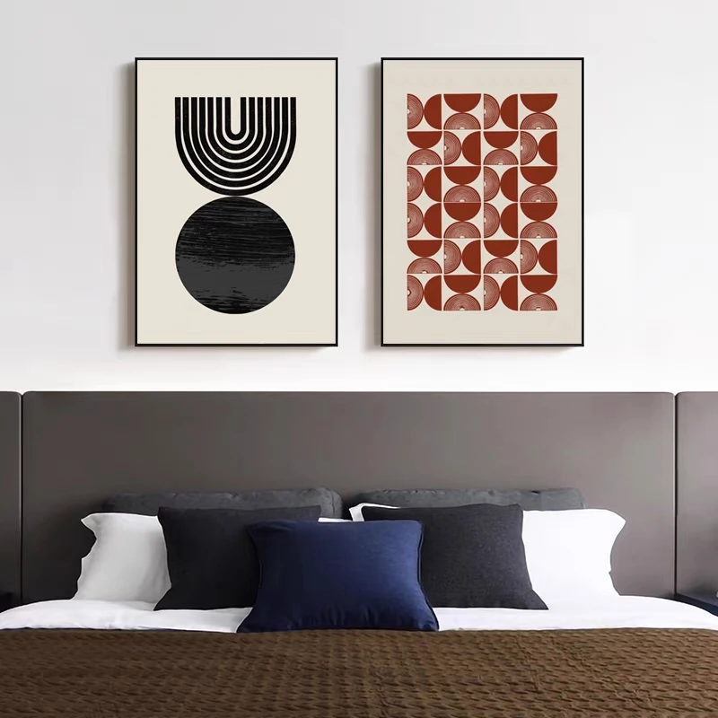 Abstract canvas print with frame  boho designs wearing flowers picture painting wall frame art prints home decor for living room