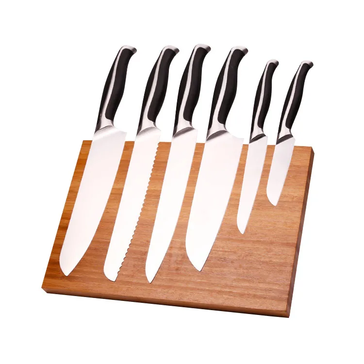 6pcs Stainless Steel Stainless Steel 5cr15 Mov Kitchen Knife Set With Bamboo Block Royal Swiss Knife Set