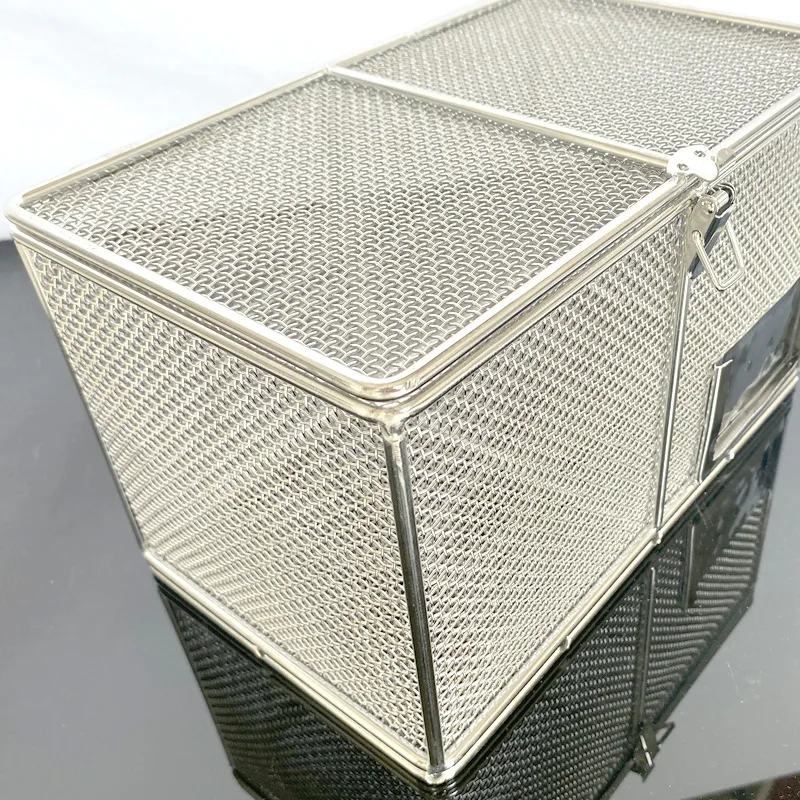 Big size Square Woven 304 316 stainless steel storage basket.